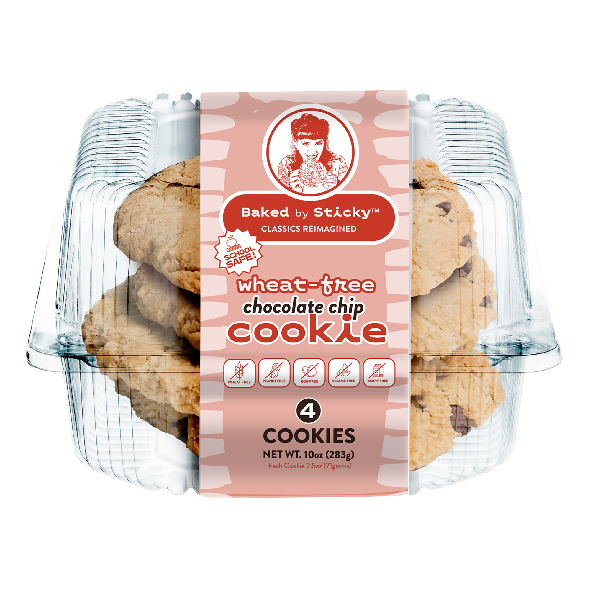 Gluten Free Chocolate Chip Cookie, 4-Pack